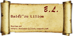 Balázs Liliom névjegykártya